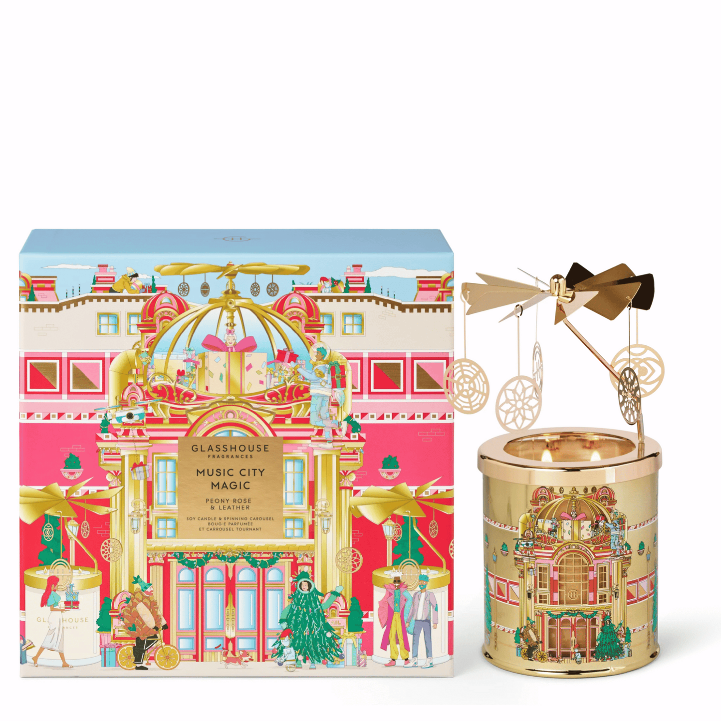 Primary image of Glasshouse Music City Magic Candle with Spinning Carousel Gift Set