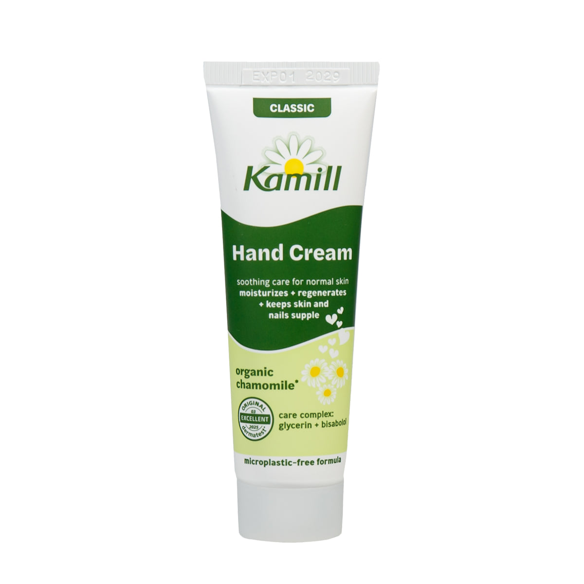 Primary Image of Classic Hand Creme (30 ml), green and white tube