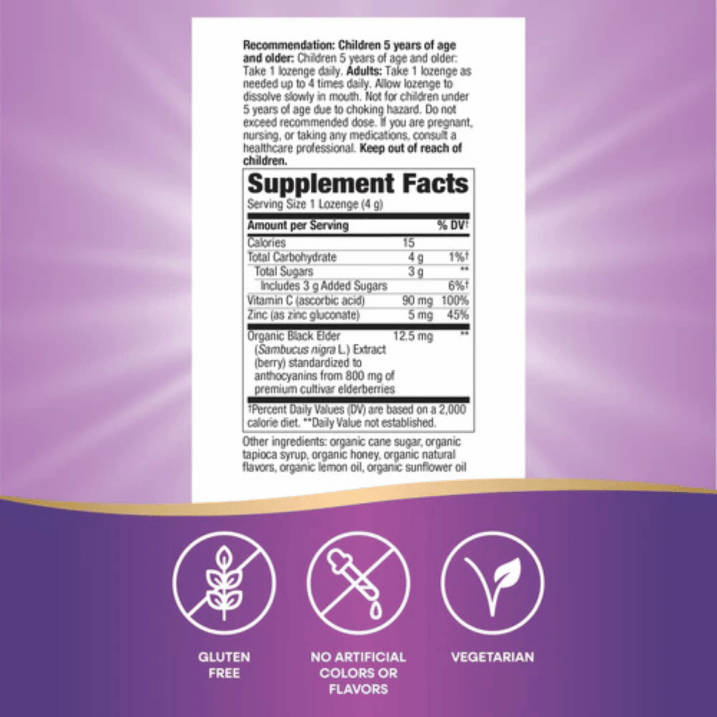 Alternate image of Nature's Way Organic Sambucus Immune Honey Lemon Lozenges (24 ct)
