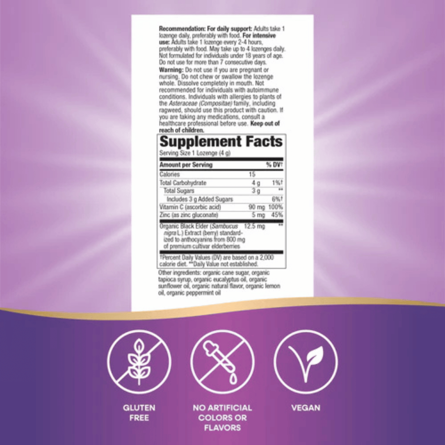 Alternate image of Nature's Way Organic Sambucus Immune Mint Lozenges (24 ct)