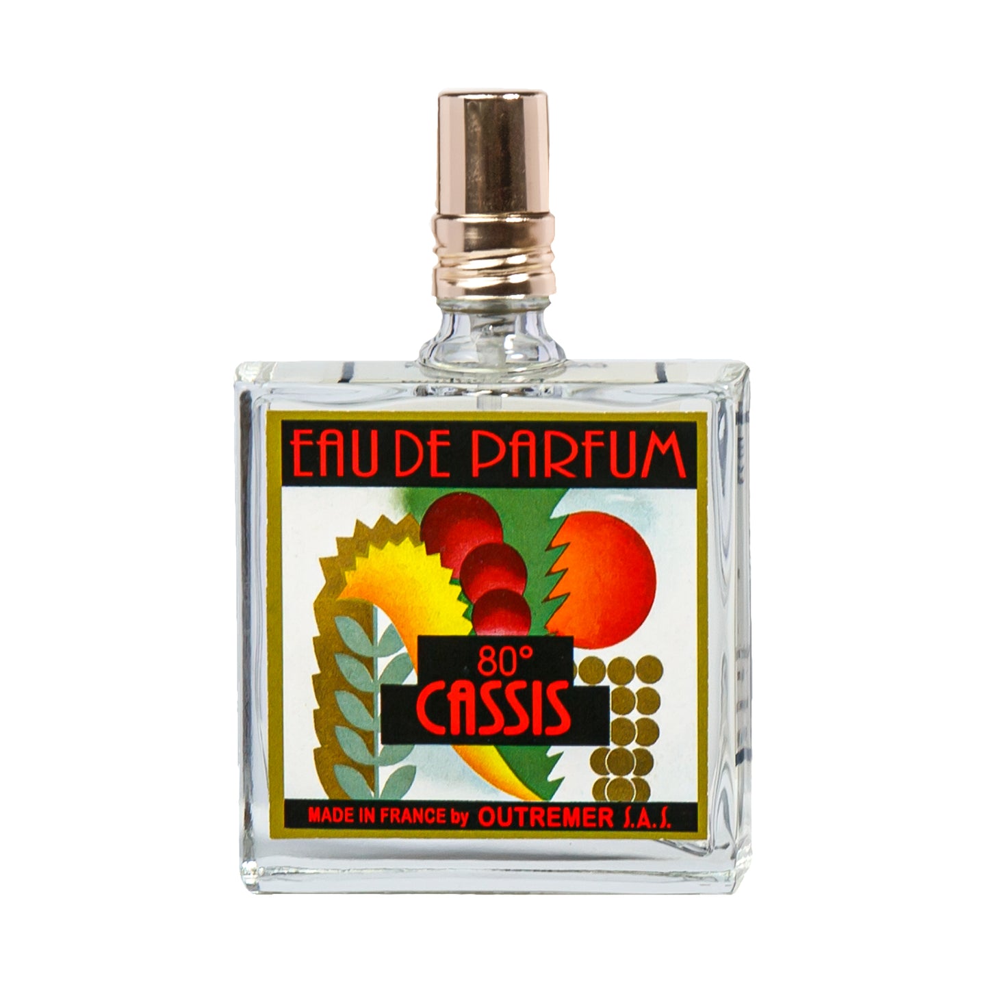 Primary Image of Cassis 80 Degrees EDP (50 ml), square perfume bottle with illustrated label