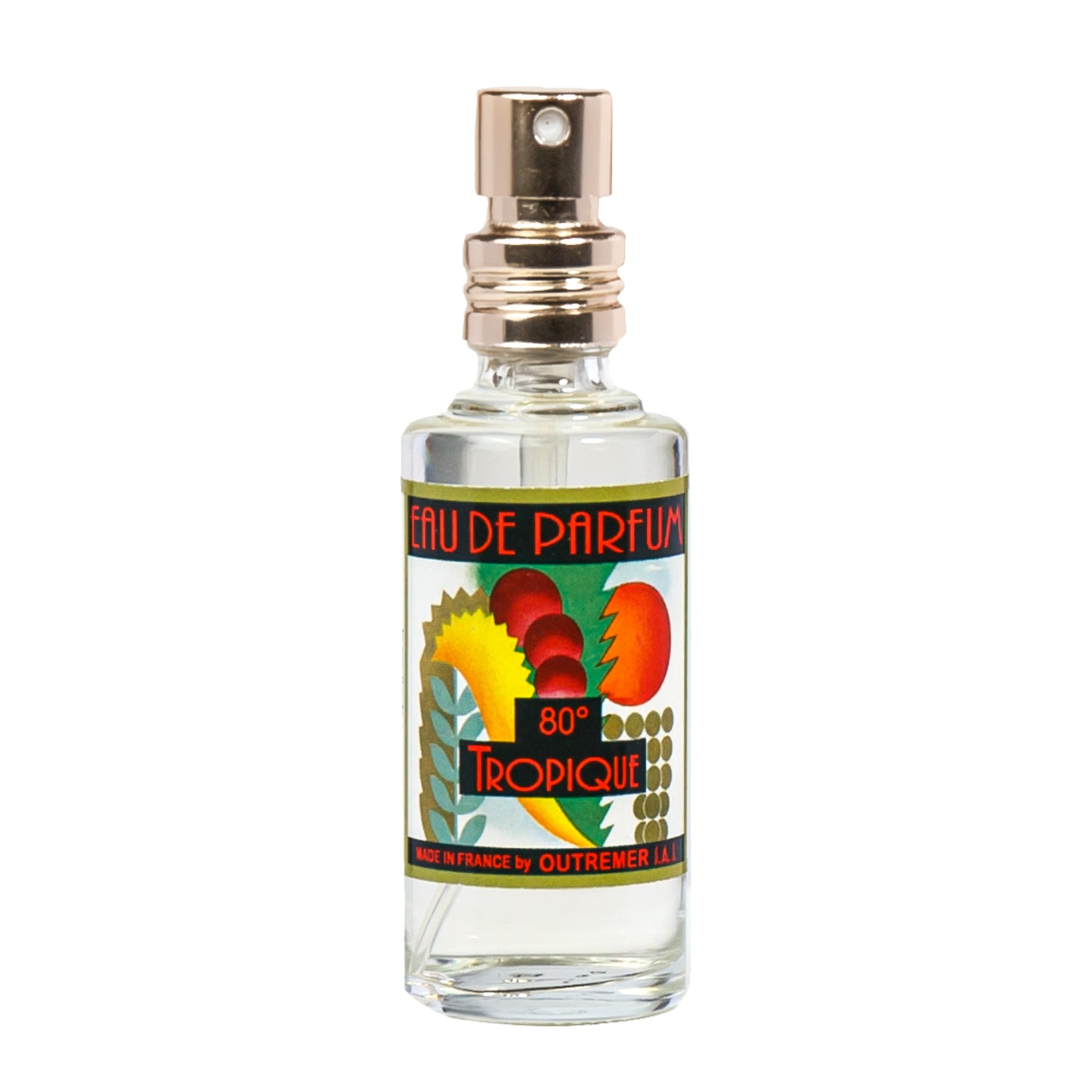 Primary Image of Tropique 80 Degrees EDP (15 ml), small perfume bottle with illustrated label