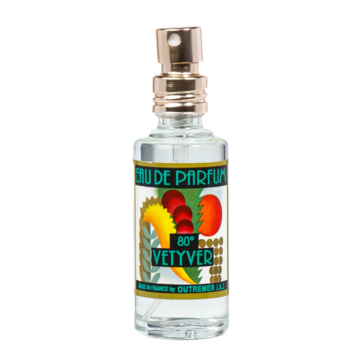Primary Image of Vetyver 80 Degrees EDP (15 ml), small perfume bottle with illustrated label