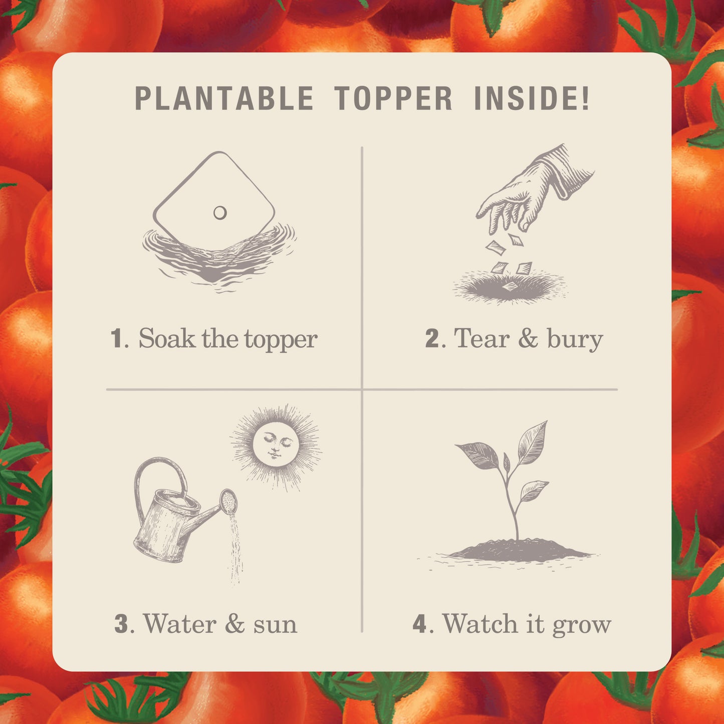 Alternate image of KOBO Plant the Box Wild Tomato Vine Tin Candle plantable topper ingredients