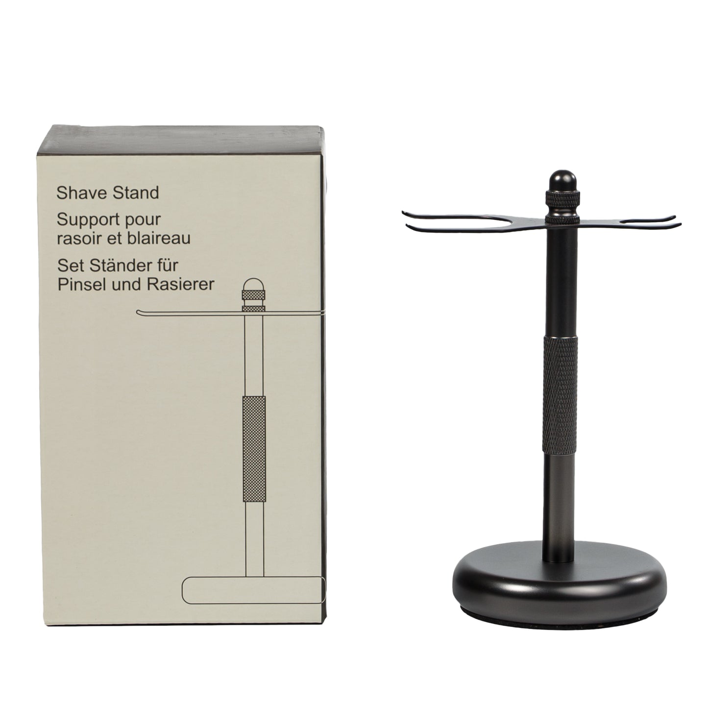Primary Image of Matte Gray Razor and Shave Brush Stand