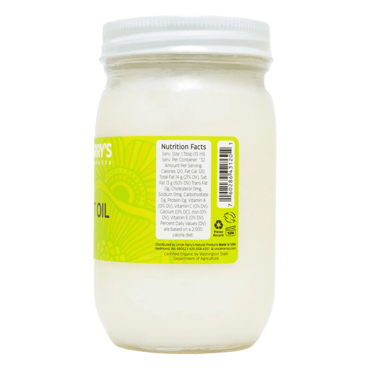 Uncle Harry's Natural Products Organic Coconut Oil (16 fl oz) #10089552