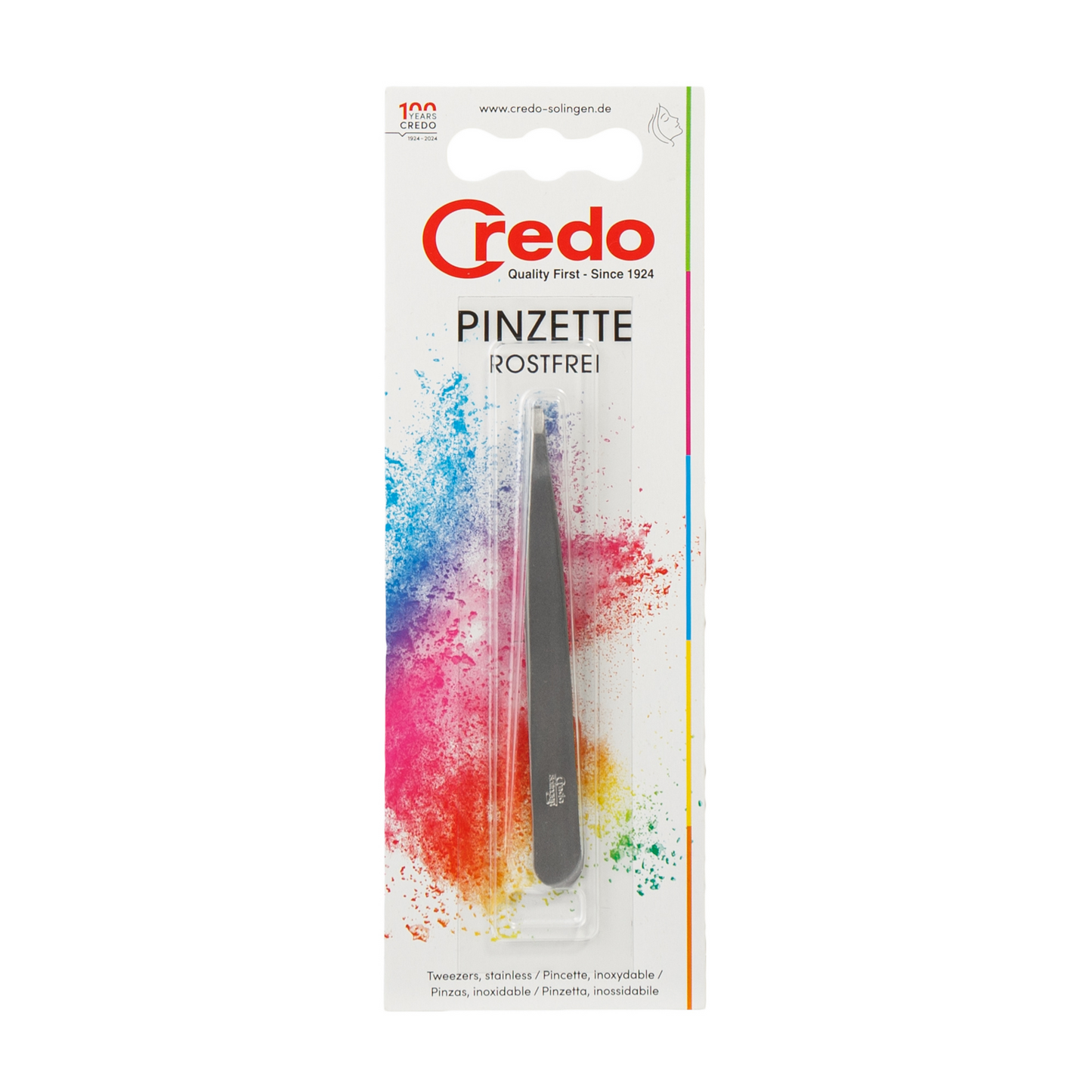 primary image of credo stainless steel straight tweezerz 9cm