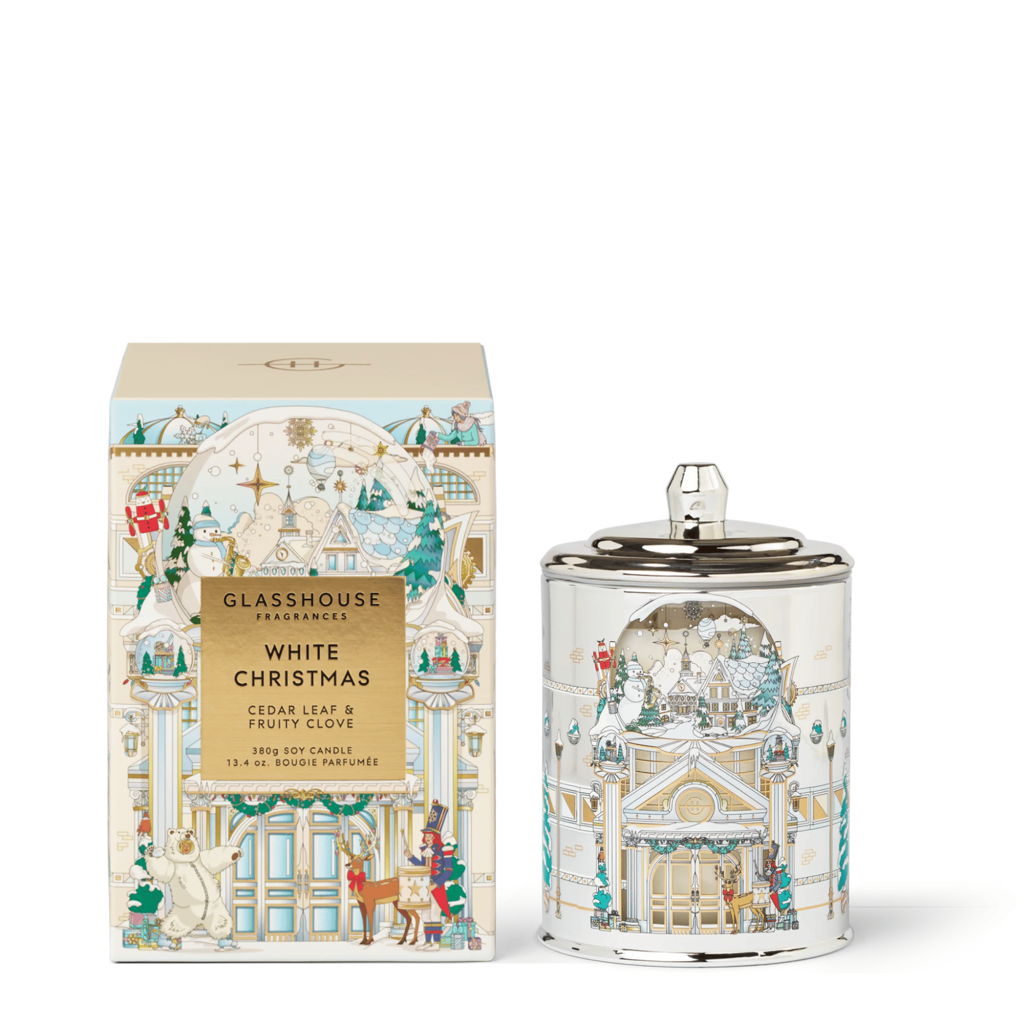 Glasshouse White Christmas Candle 2025 (380 g) #10090536 – Smallflower
