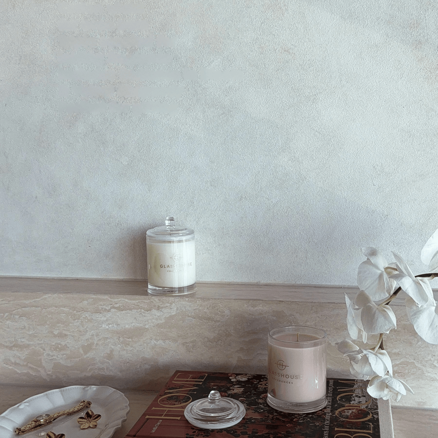 Alternate Image of Radiance In Bloom Candle Duo, pink and white candle