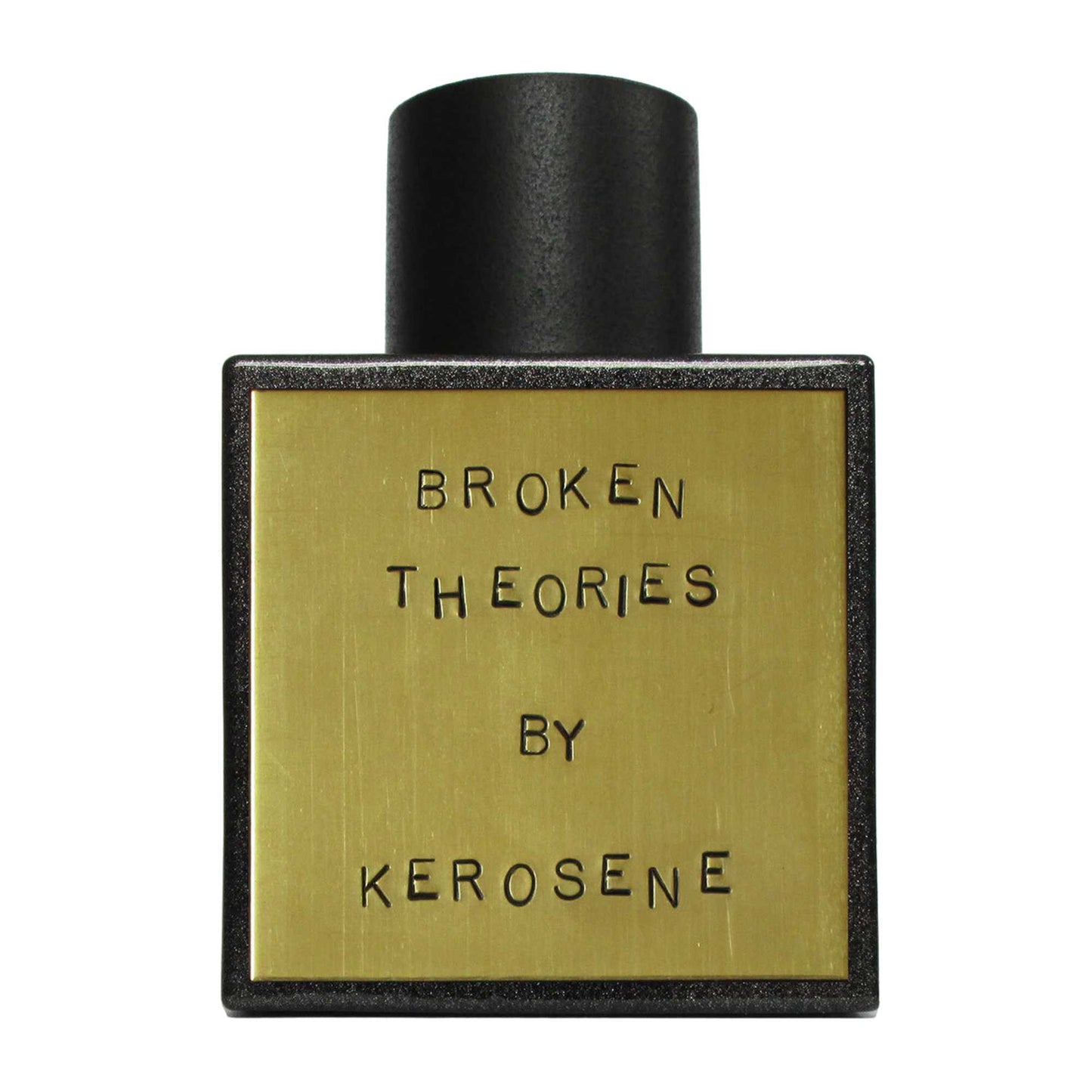 Primary Image of Broken Theories Eau De Parfum, black bottle with brass label