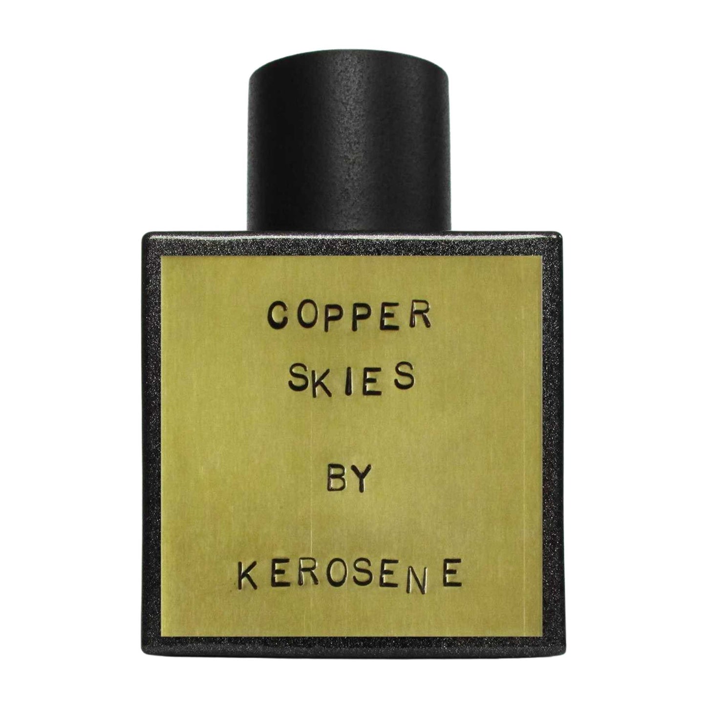 Primary Image of Copper Skies Eau De Parfum, black bottle with brass label