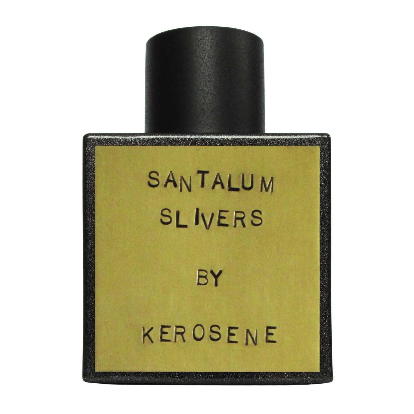 Primary Image of Santalum Slivers Eau De Parfum, black bottle with brass label