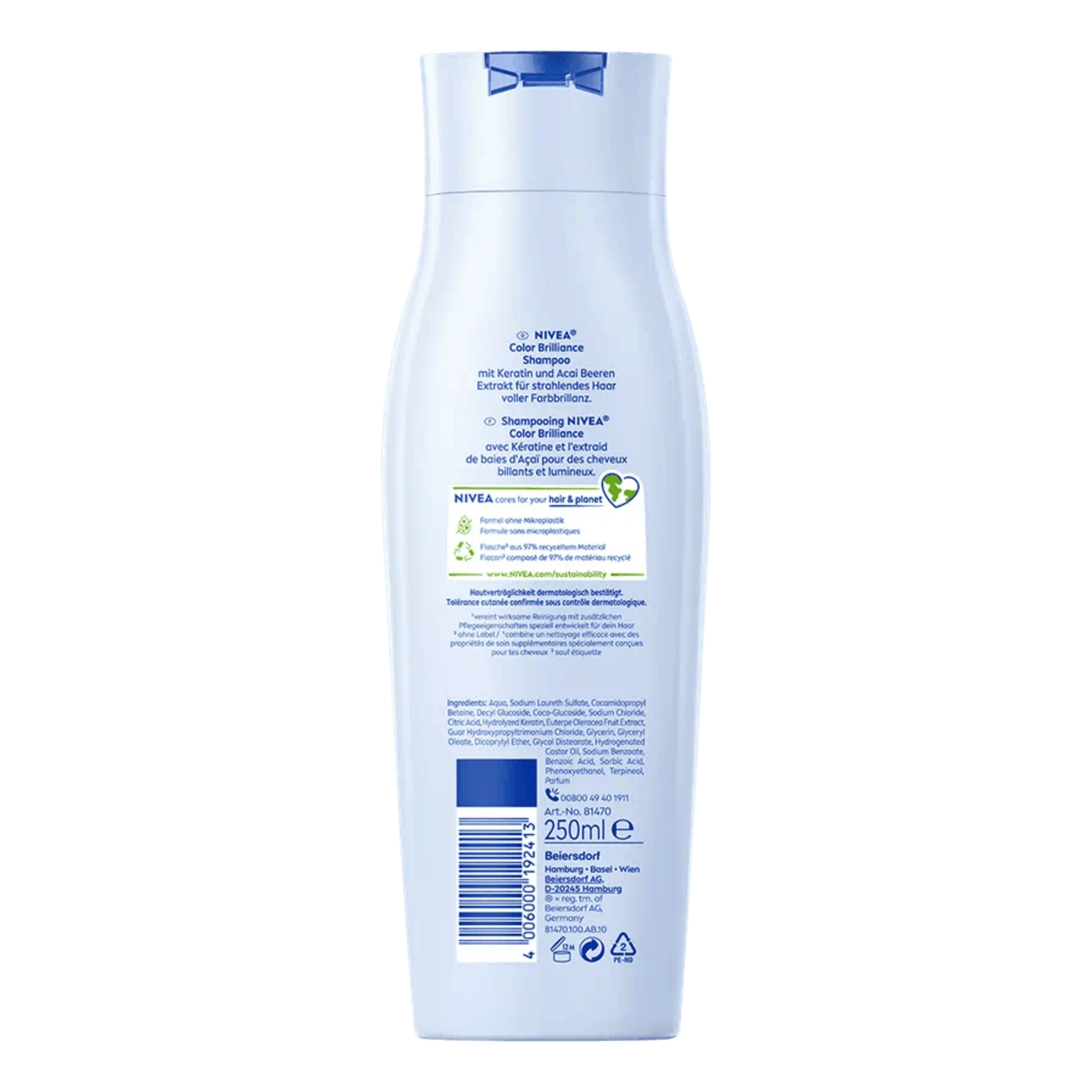 Alternate Image of Color Brilliance Shampoo, light blue shampoo bottle with German writing