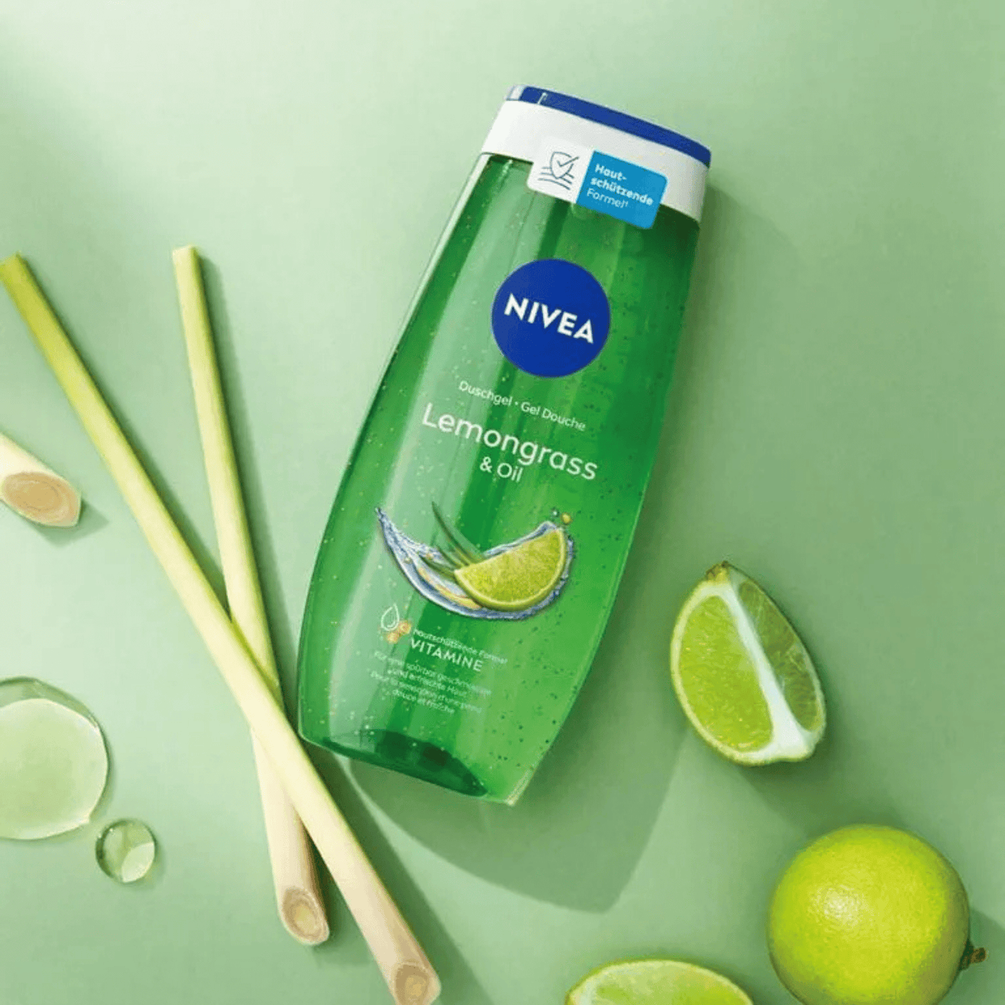 Alternate Image of Lemongrass and Oil Shower Gel, clear bottle with green shower gel