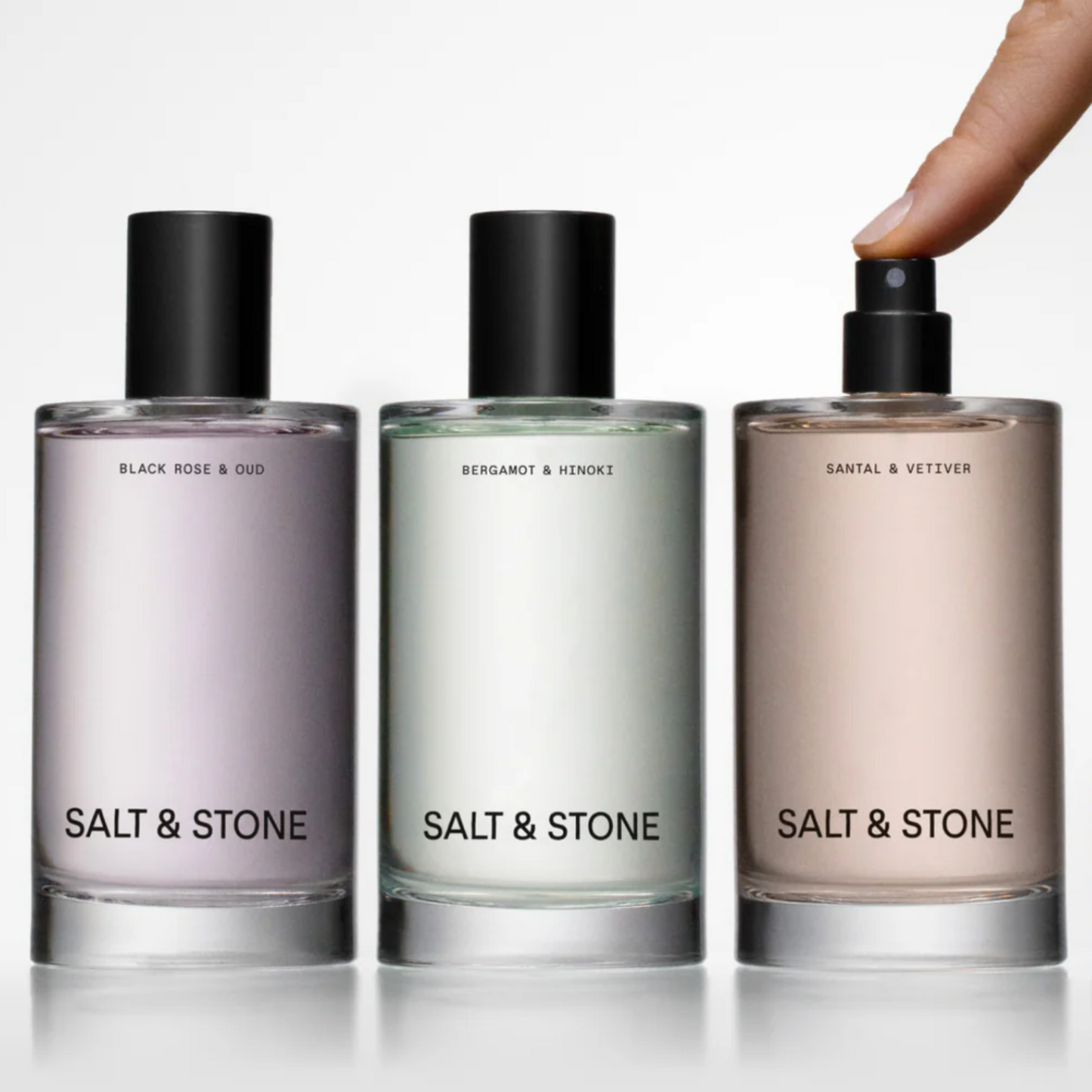 lifestyle image of salt and stone body sprays