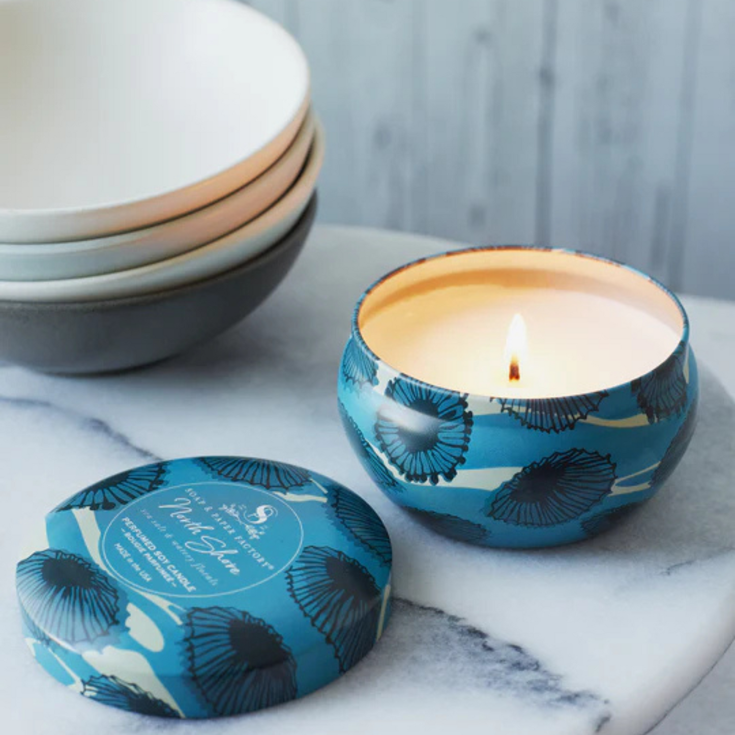 alternate image of soap and paper factory 6oz north shore candle