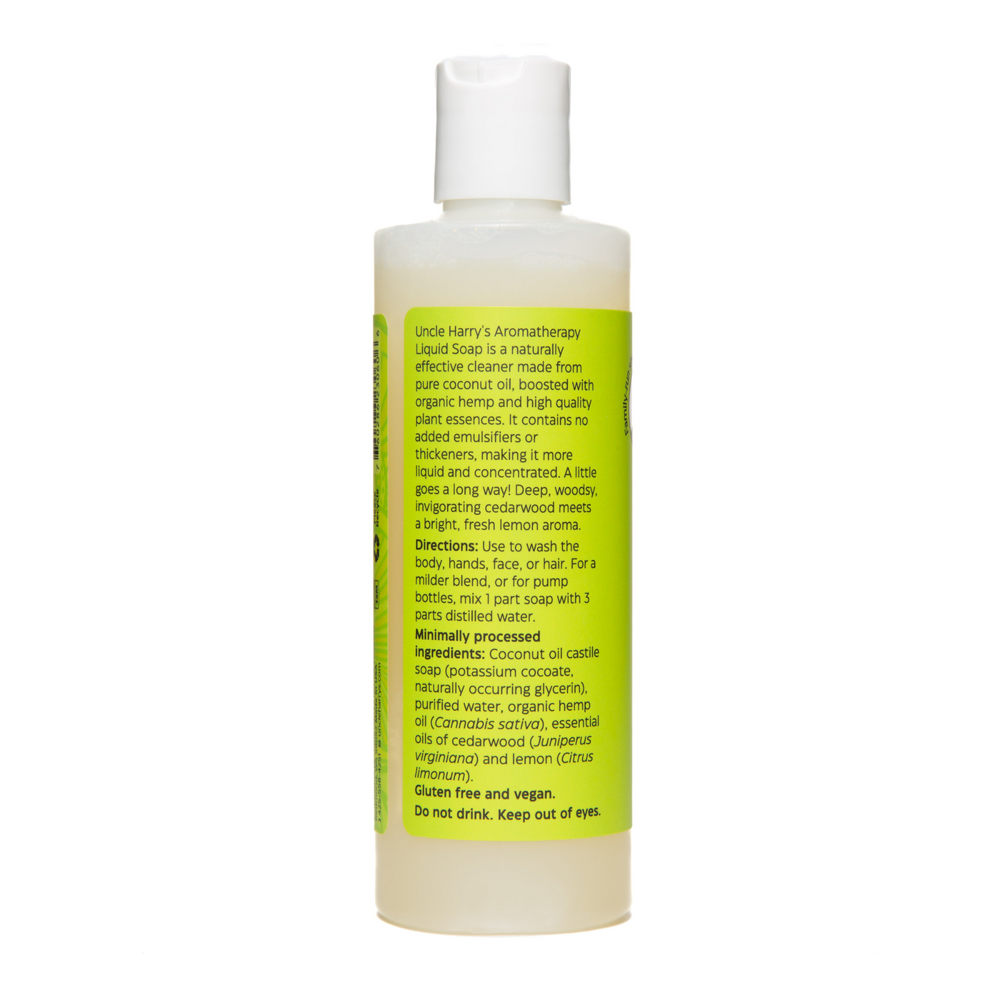 alternate image of uncle harry's aromatherapy liquid soap cedarwood and lemon