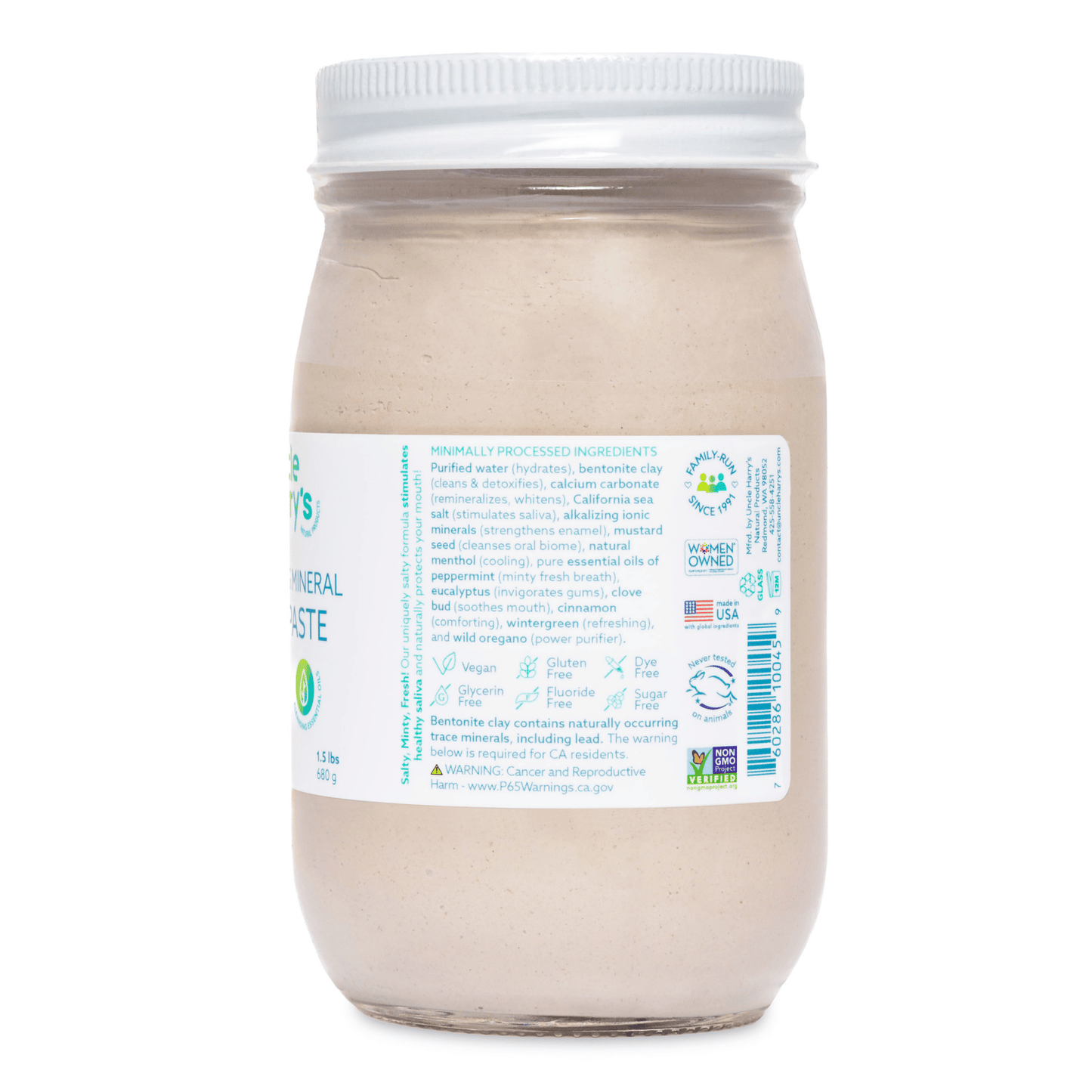 Alternate Image of Cinnamon Toothpaste Jar, clear jar with white lid and label