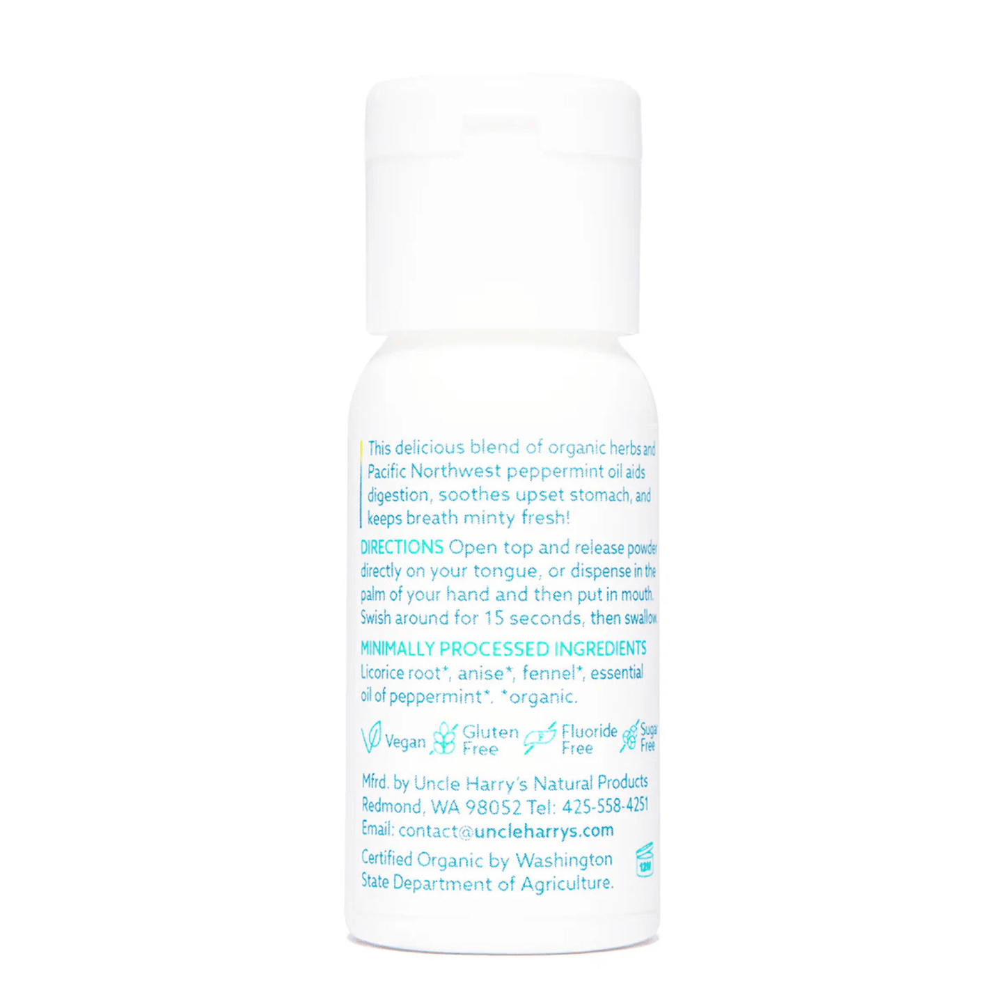 Alternate Image of Natural Breath Freshener and Herbal Digestive, white bottle with green writing
