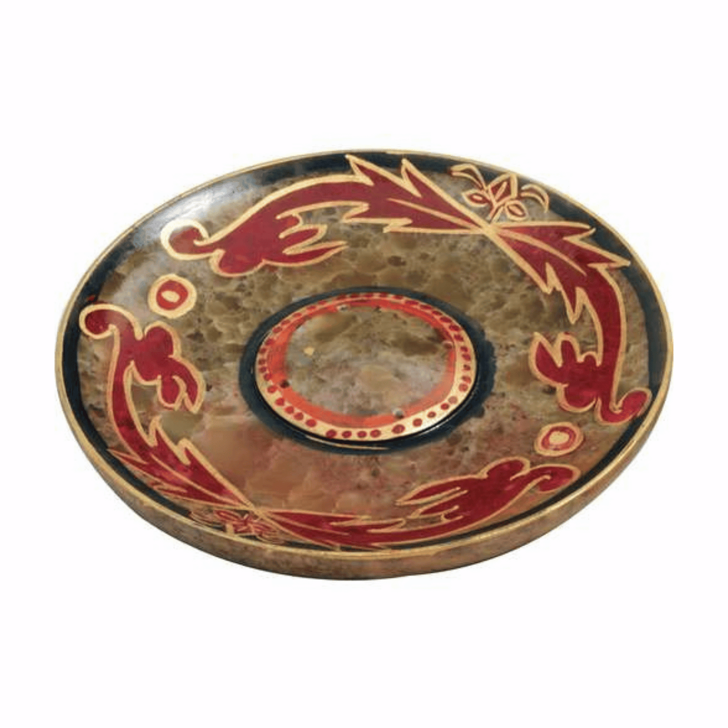 Primary Image of Round Painted Stone Incense Holder