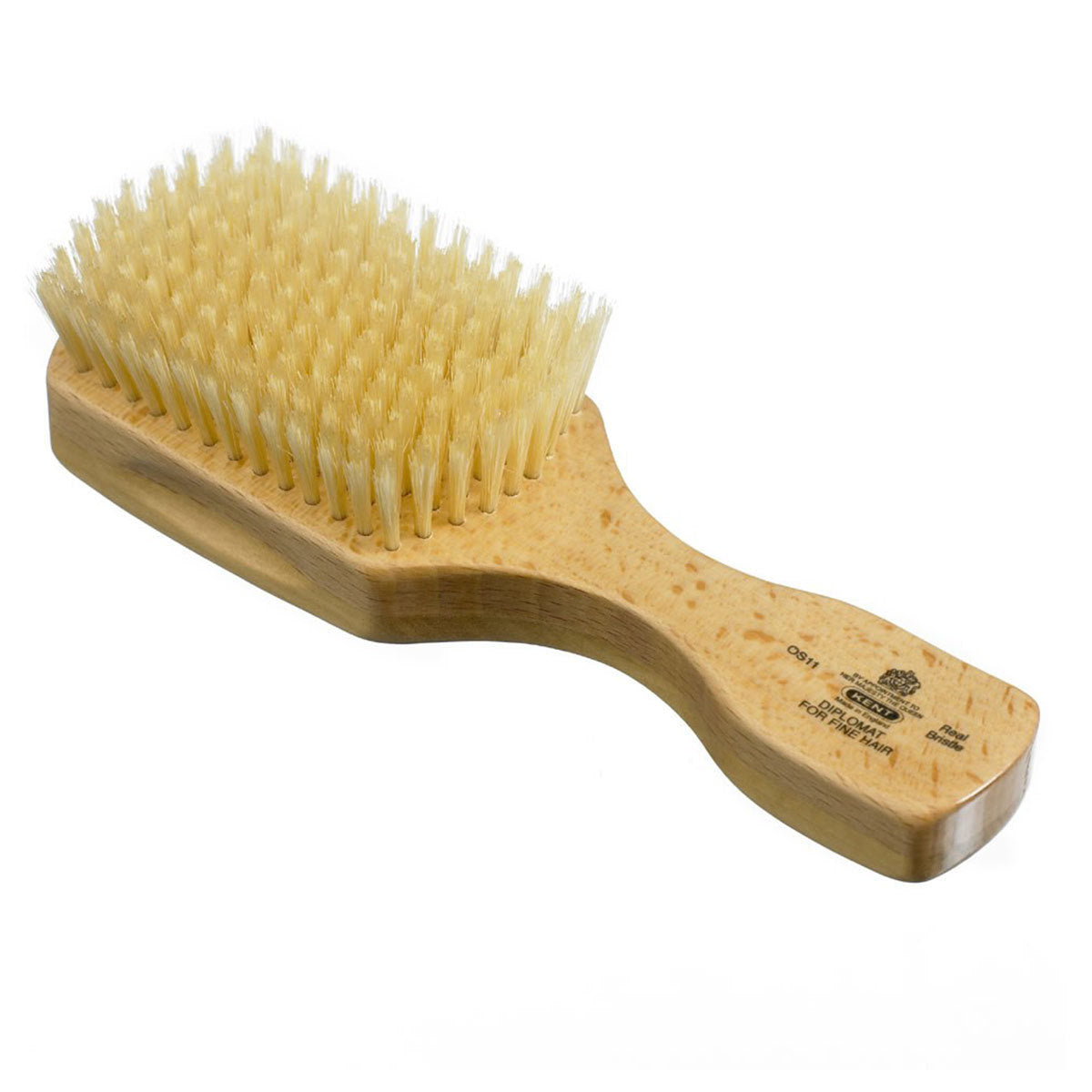Primary image of Men's Rectangular Club Handle Soft White Bristle Hairbrush - OS11