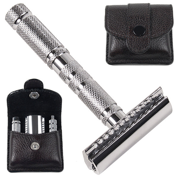 Primary image of A1R Travel Safety Razor with Leather Case