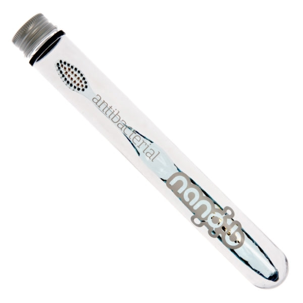 Primary image of Gold and Charcoal Toothbrush with Blue Handle