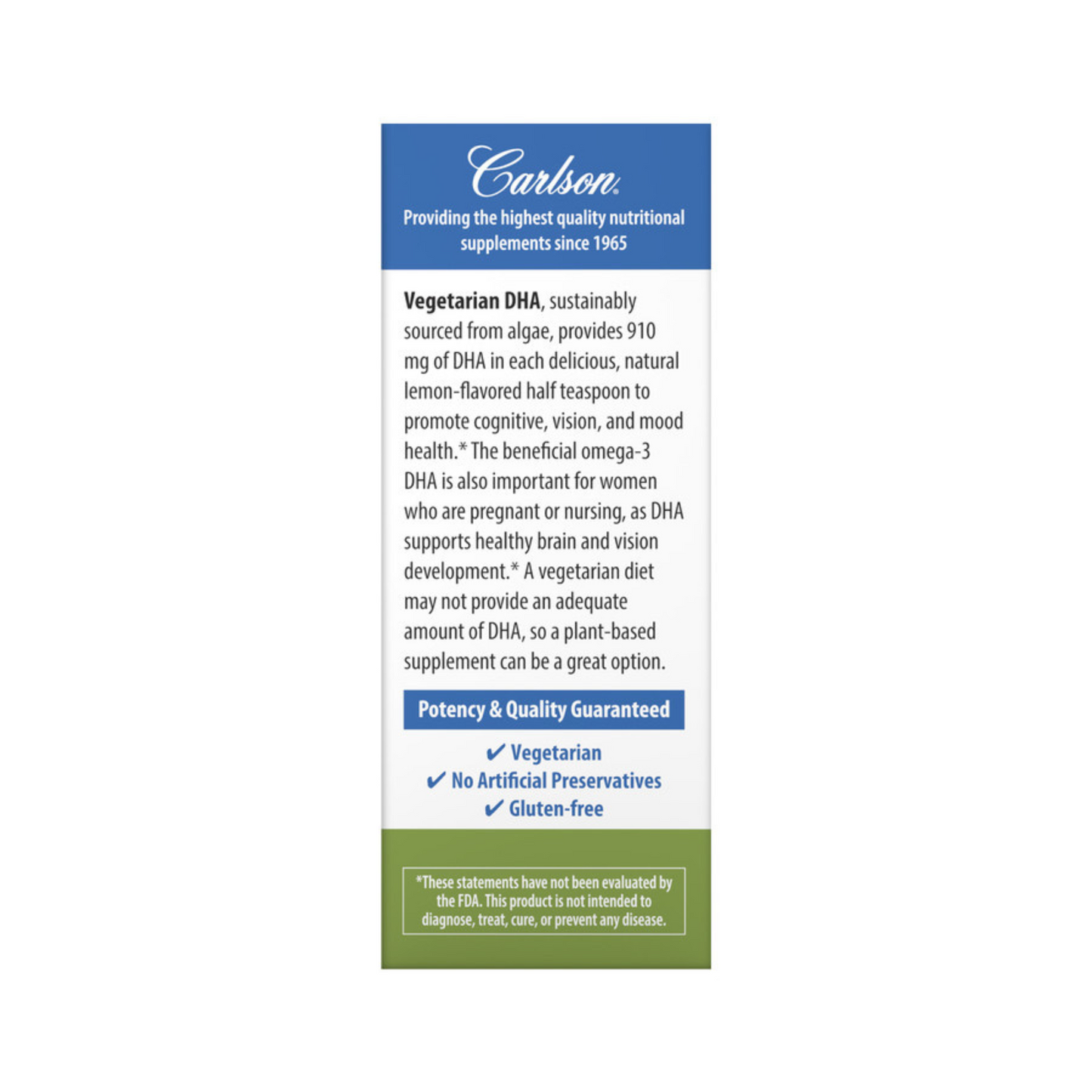 Carlson Vegetarian DHA 910mg (2 fl oz) #10086108
