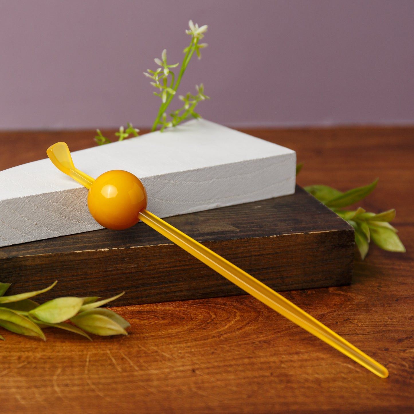 Chidoriya Mikan Yellow Tama Kanzashi Yellow Hair Stick #10085312