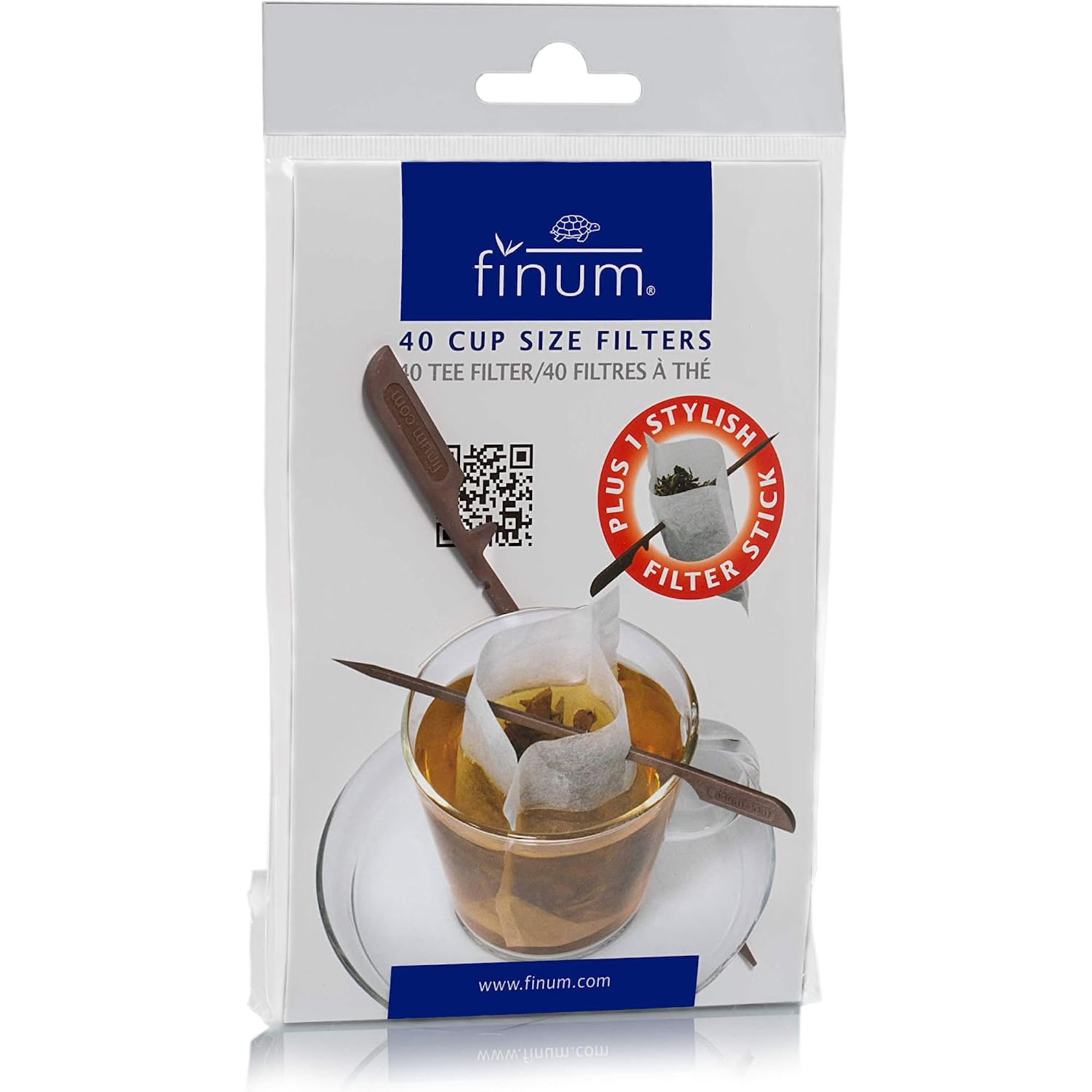 Finum Large Paper Tea Filters (40 count) Smallflower