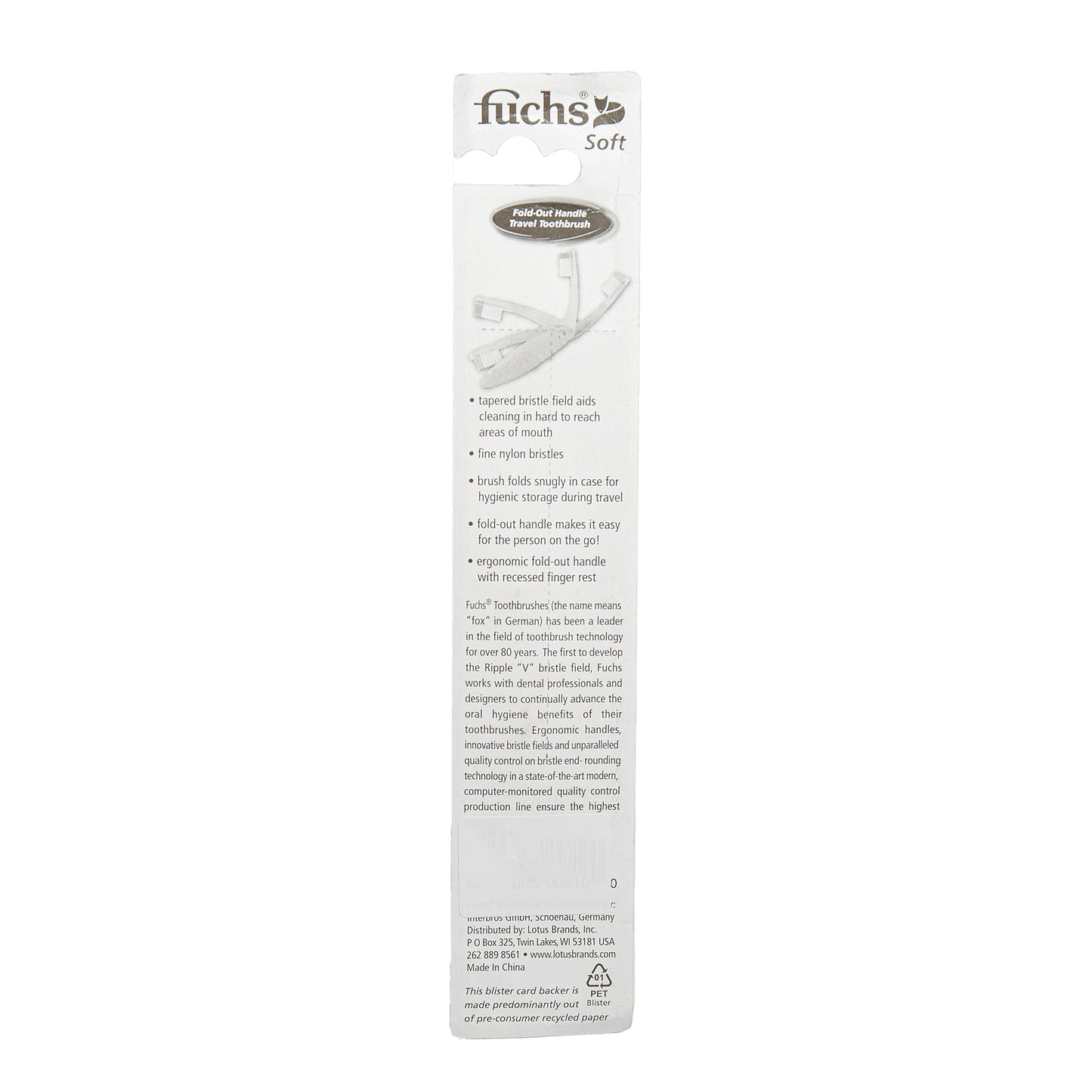 Fuchs Pocket Nylon Travel Toothbrush #21595