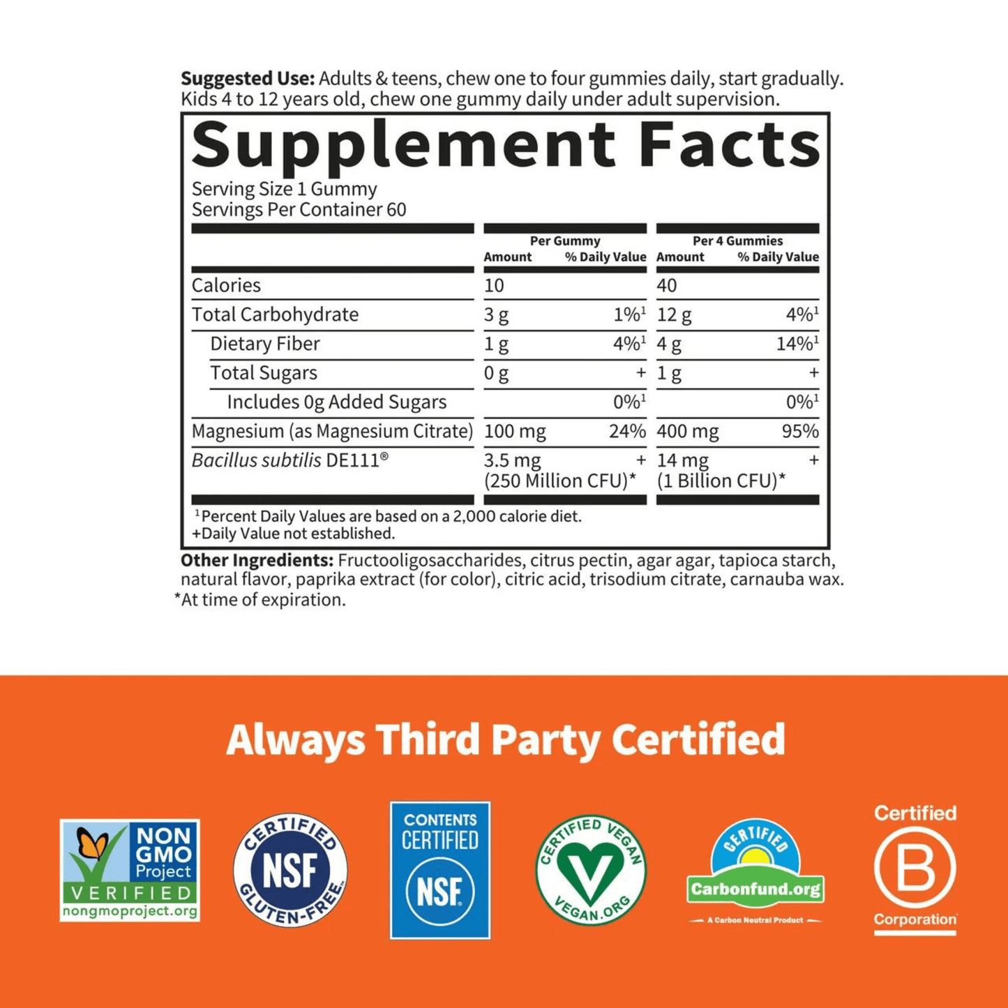 Alternate Image of Magnesium Gummies Orange Creme