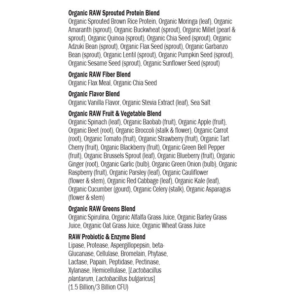 Alternate image of Vanilla Raw Protein + Greens- Organic