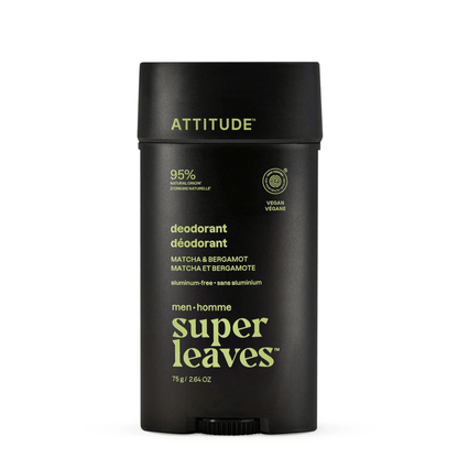 Primary image of ATTITUDE Super Leaves Men Bergamot & Matcha Deodorant, black deodorant
