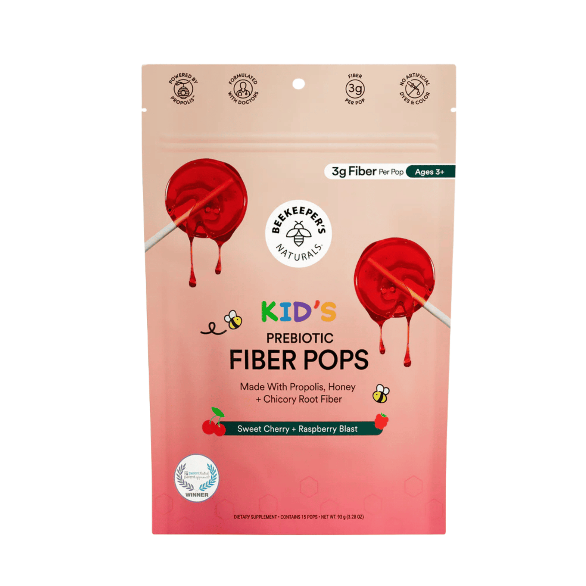 Primary image of Beekeeper's Naturals Kid’s Prebiotic Fiber Pops (15 ct)