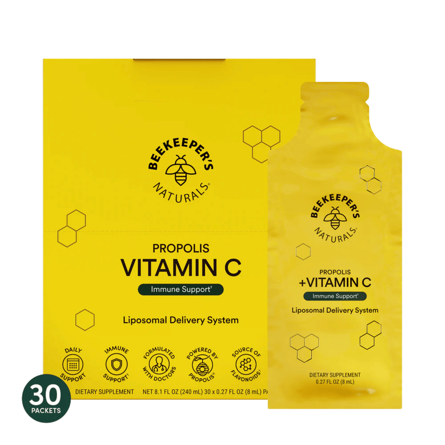 Primary image of Beekeeper's Naturals Propolis Vitamin C Liposomal Packs (30 ct)