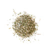 Top view of Smallflower Bugleweed showcasing loose dried herb pieces on a white background