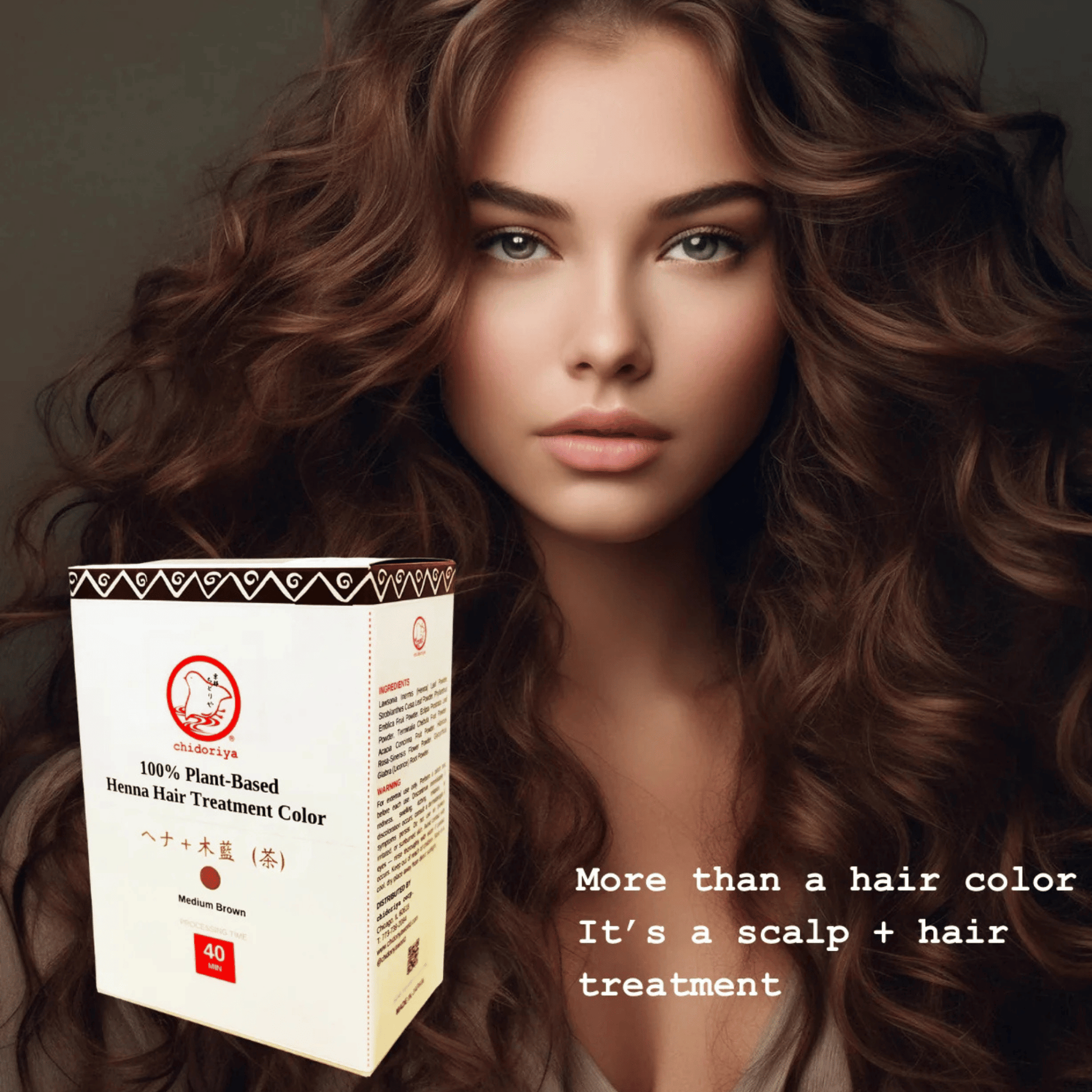 Alternate image of Chidoriya Medium Brown 100% Plant Based Henna Hair Color Treatment
