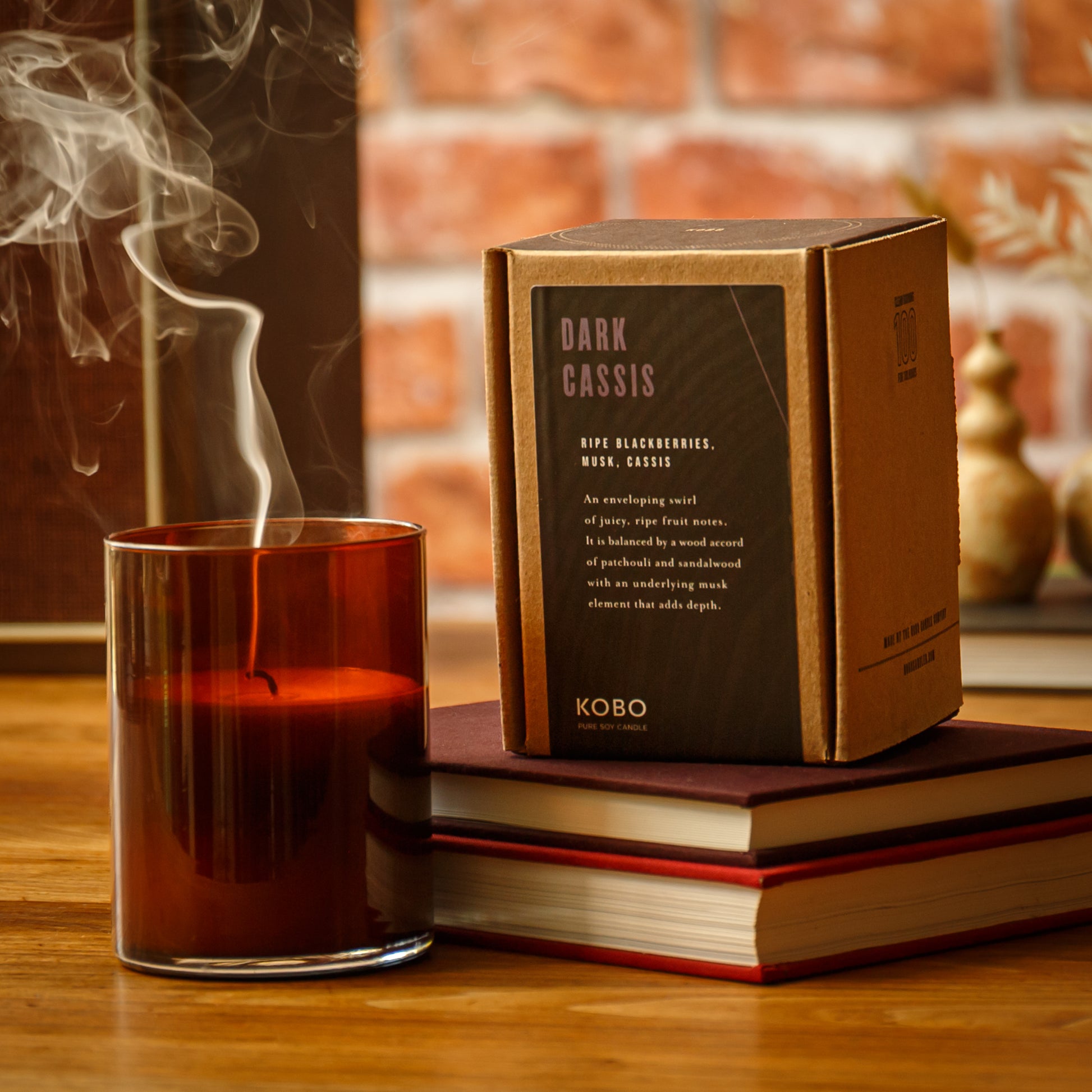 Alternate Image of Dark Cassis Woodblock Candle