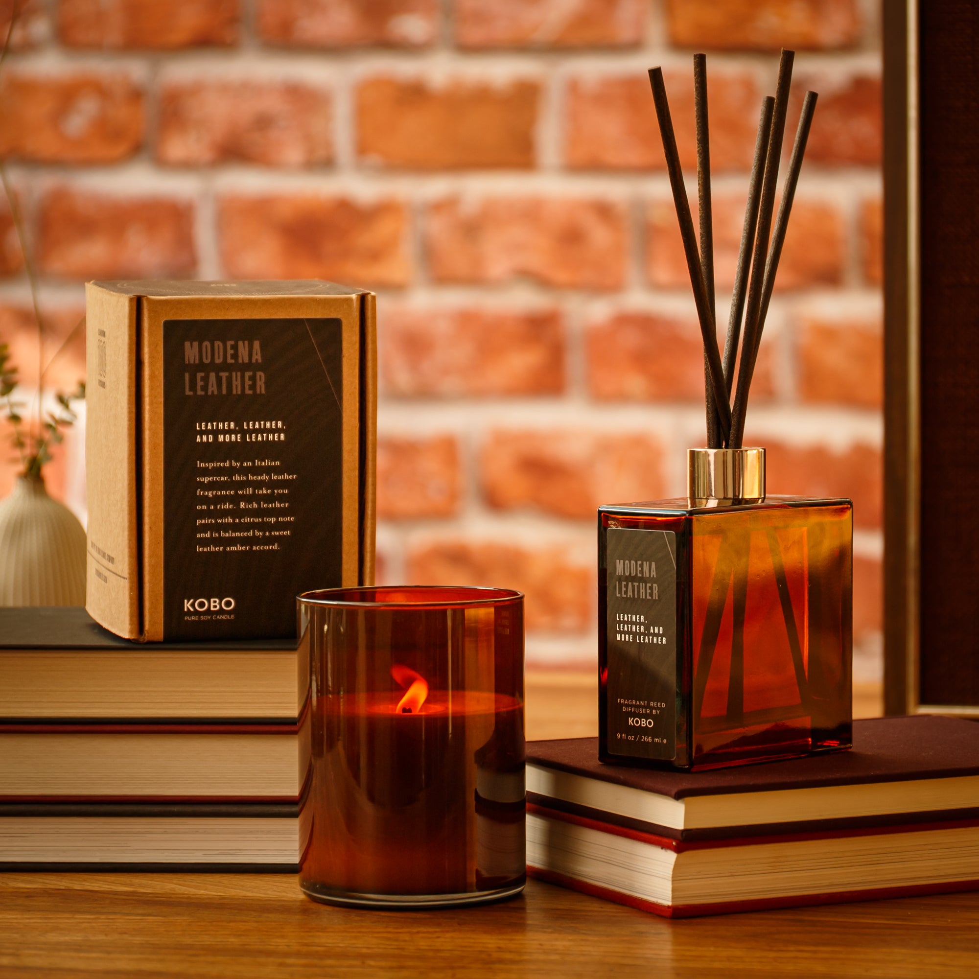 小物 Butcher ProductS KOBO Modena Leather Candle (15 oz) – Smallflower