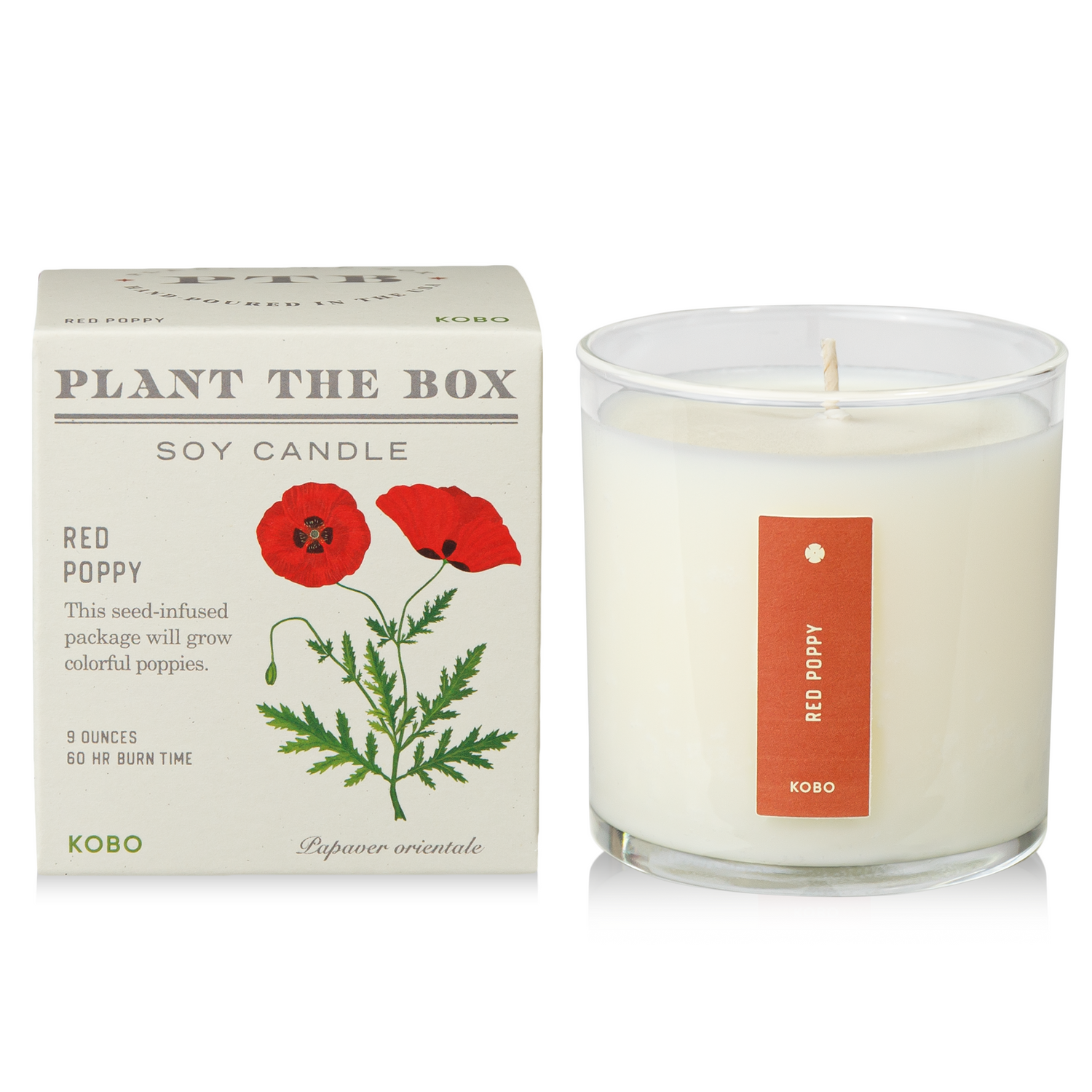 Primary Image of Red Poppy Plant the Box Candle