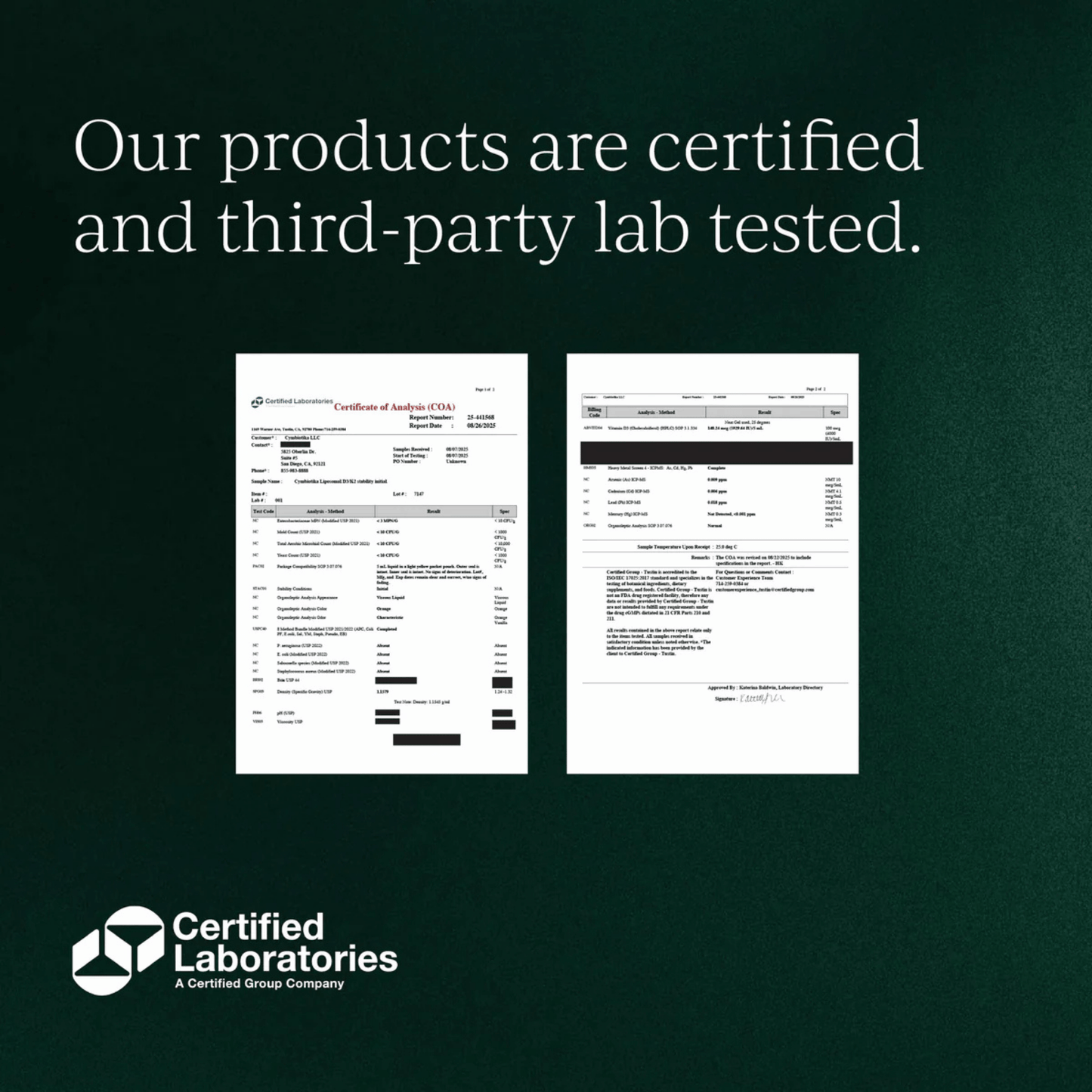 Alternate image of information about Cymbiotika Products