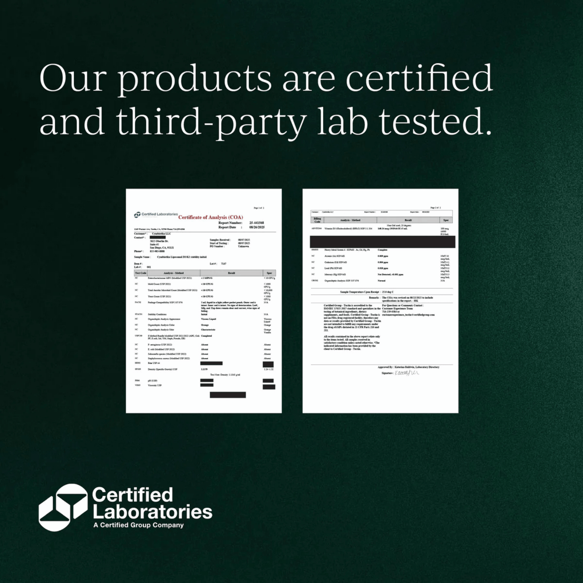 Alternate image of information about Cymbiotika Products