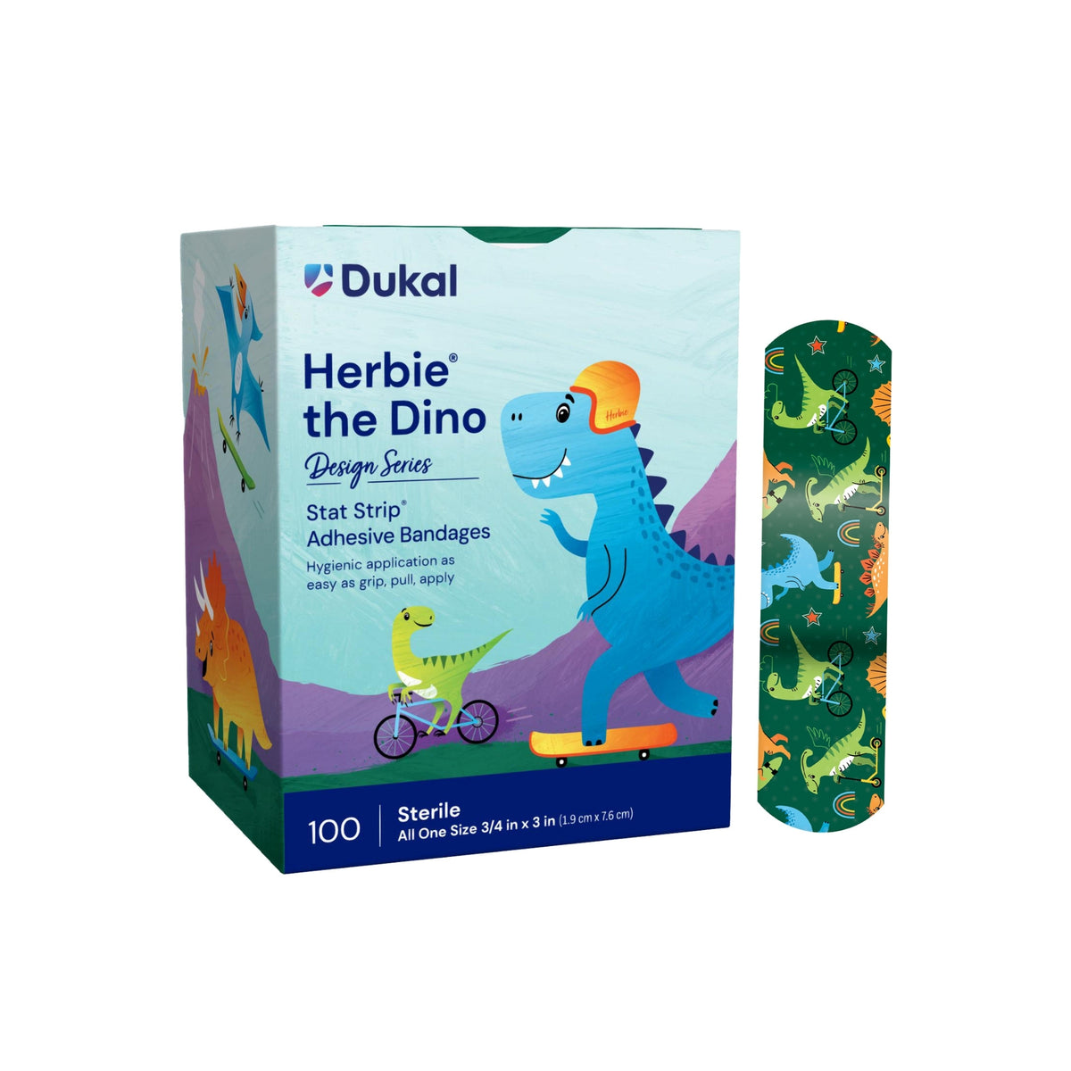 Alternate image of Dukal Herbie Dinosaur Bandage Strips (100 ct)