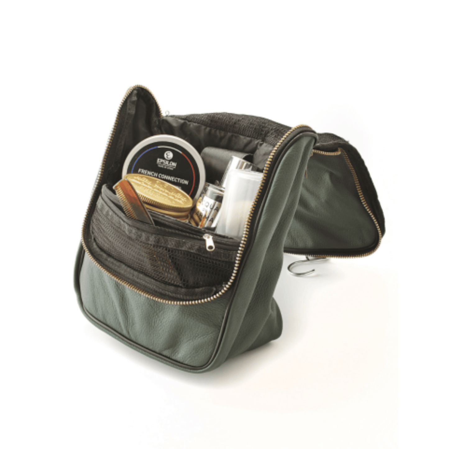 Alternate image of Epsilon Military Green Leather Men's Wash Bag
