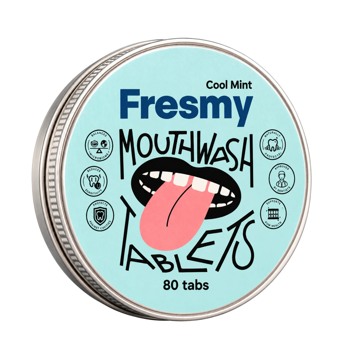 Primary image of Fresmy Cool Mint Mouthwash Tablets (80 count)