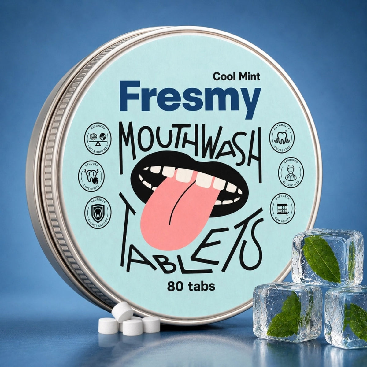 Alternate image of Fresmy Cool Mint Mouthwash Tablets (80 count)