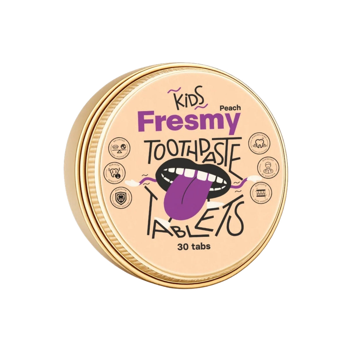 Primary image of Fresmy Peach Toothpaste Tablets for Kids (30 count)