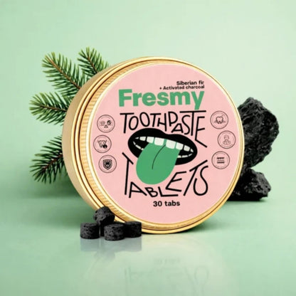 Alternate image of Fresmy Siberian Fir & Activated Charcoal Toothpaste Tablets
