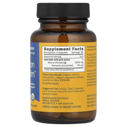 Alternate image of Primary image of Herb Pharm Lemon Balm (60 count)